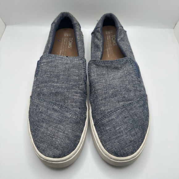 TOMS Women’s Canvas Denim Slip-On Sneakers Blue Sz 8.5 - Picture 1 of 9